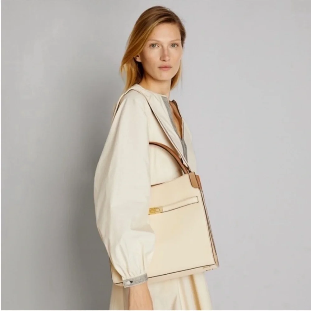 Tory Burch Lee Radziwill Pebbled Leather Double Bag $1,320